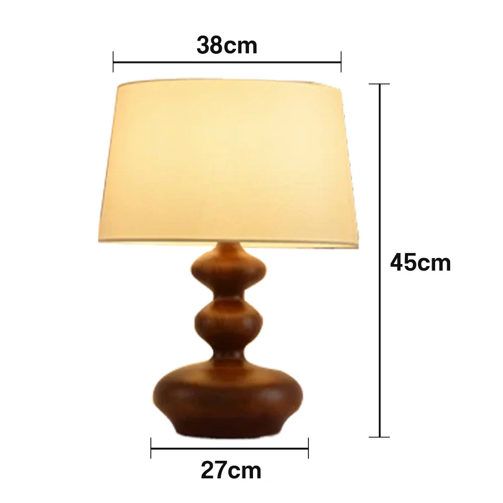 LIVARA 5W 38cm Table Lamp Three-Color Dimmable Eye-Protection Light with Martin Fabric Shade & Solid Wood Base - Walnut - Image 5