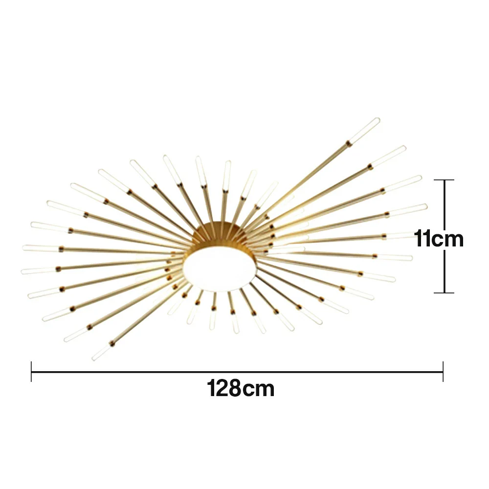 LIVARA 50W LED Ceiling Light Firework Design with 42+1 Rotating Heads Neutral Light Modern Iron & Acrylic Fixture - Gold - Image 5