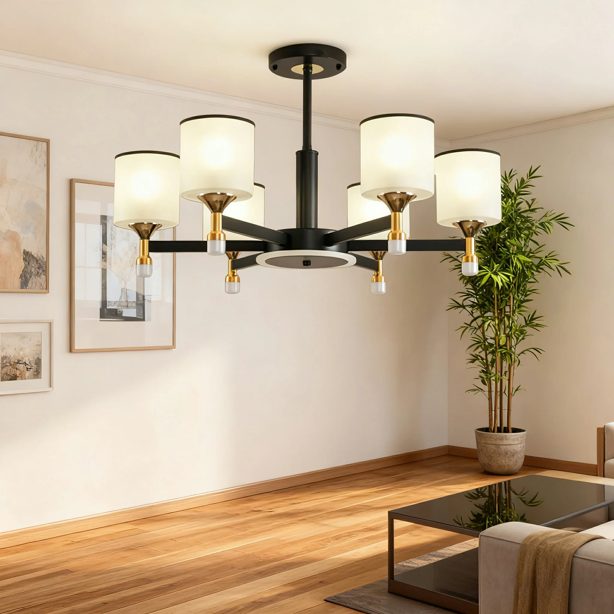LIVARA 72W Crystal Pendant Light with Adjustable Three-Color LED, Dual Light Source & Flicker-Free Eye-Comfort Design - Image 2