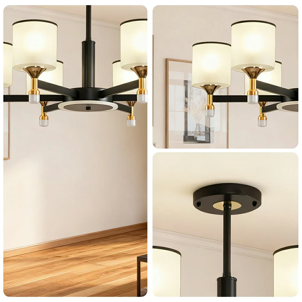 LIVARA 72W Crystal Pendant Light with Adjustable Three-Color LED, Dual Light Source & Flicker-Free Eye-Comfort Design - Image 3