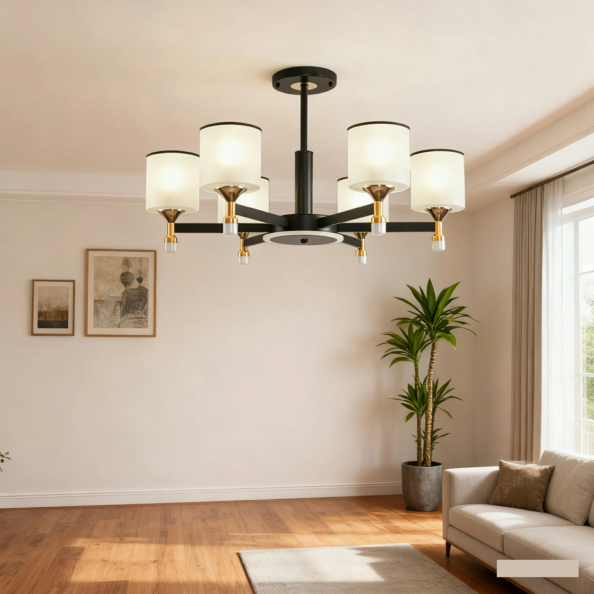 LIVARA 72W Crystal Pendant Light with Adjustable Three-Color LED, Dual Light Source & Flicker-Free Eye-Comfort Design - Image 4