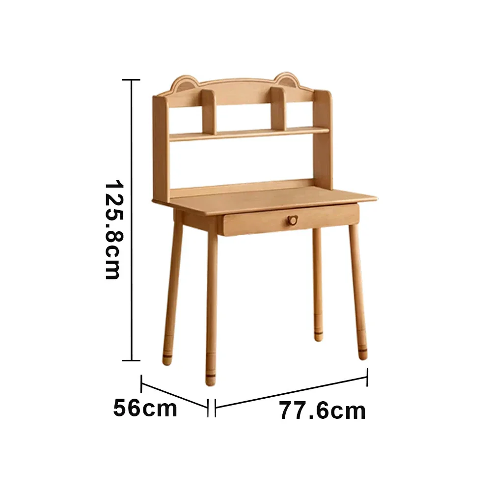 LIVARA 80cm Kids Study Desk, Height Adjustable Design, Solid Wood Construction, Rounded Edges with Eco-Friendly Finish - Image 5