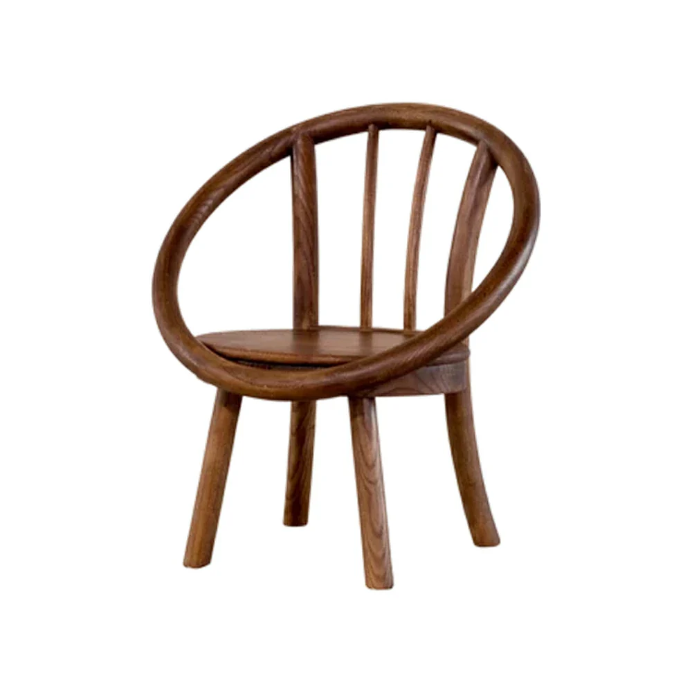 LIVARA Kids Wooden Chair, Ergonomic Back Support, Solid Wood Construction, Rounded Edges with Natural Wood Wax Oil Finish - Walnut