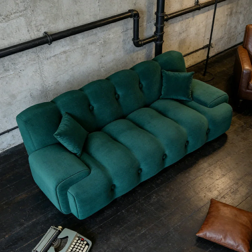LIVARA 160/180cm Sofa Bed, 3-Position Adjustable Backrest, Milk Velvet Upholstery, High-Density Foam, Hidden Support Legs - Green - Image 4