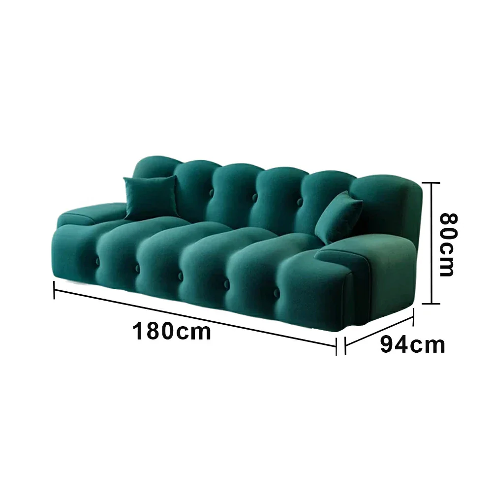 LIVARA 160/180cm Sofa Bed, 3-Position Adjustable Backrest, Milk Velvet Upholstery, High-Density Foam, Hidden Support Legs - Green - Image 6