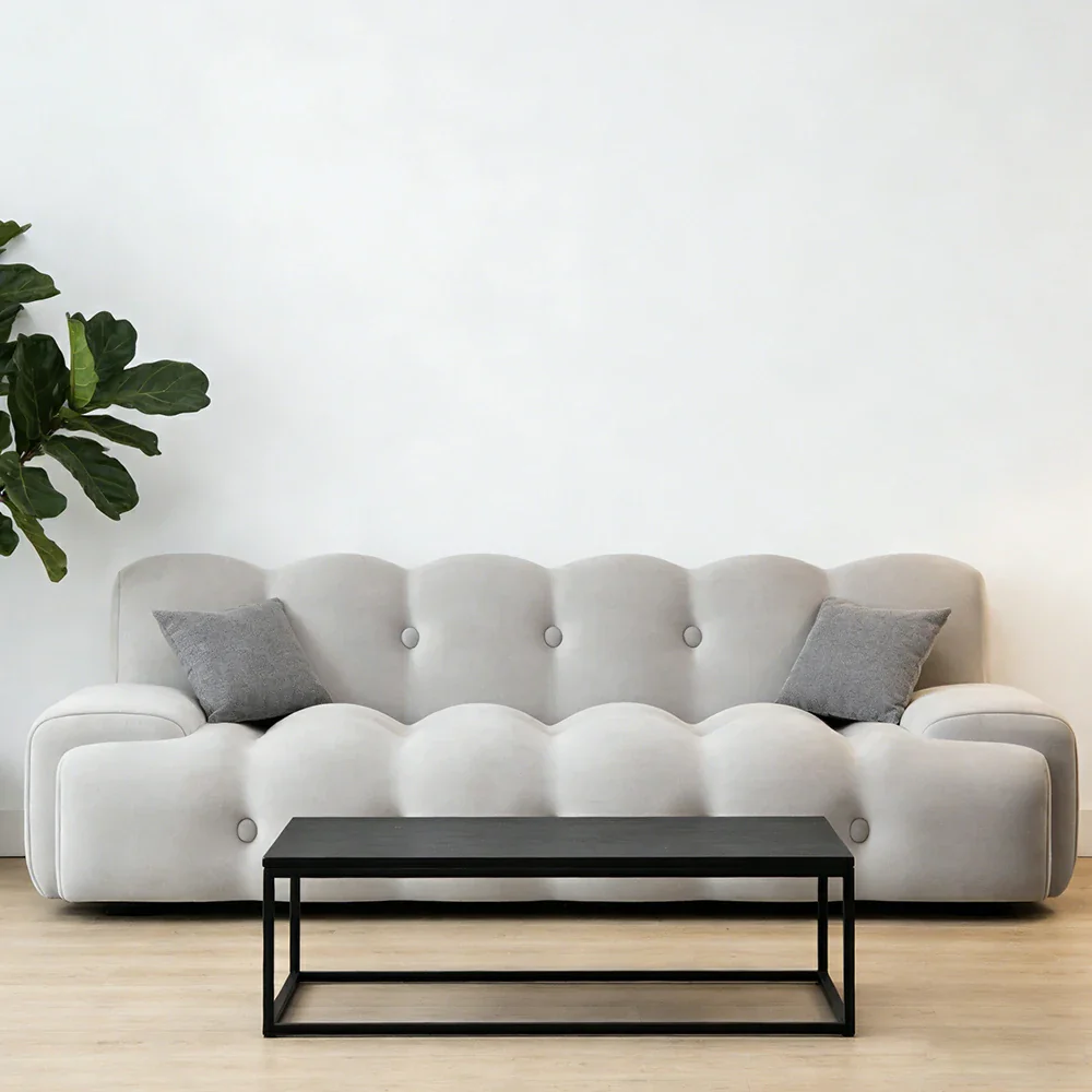 LIVARA 160/180cm Sofa Bed, 3-Position Adjustable Backrest, Milk Velvet Upholstery, High-Density Foam, Hidden Support Legs - Grey - Image 2