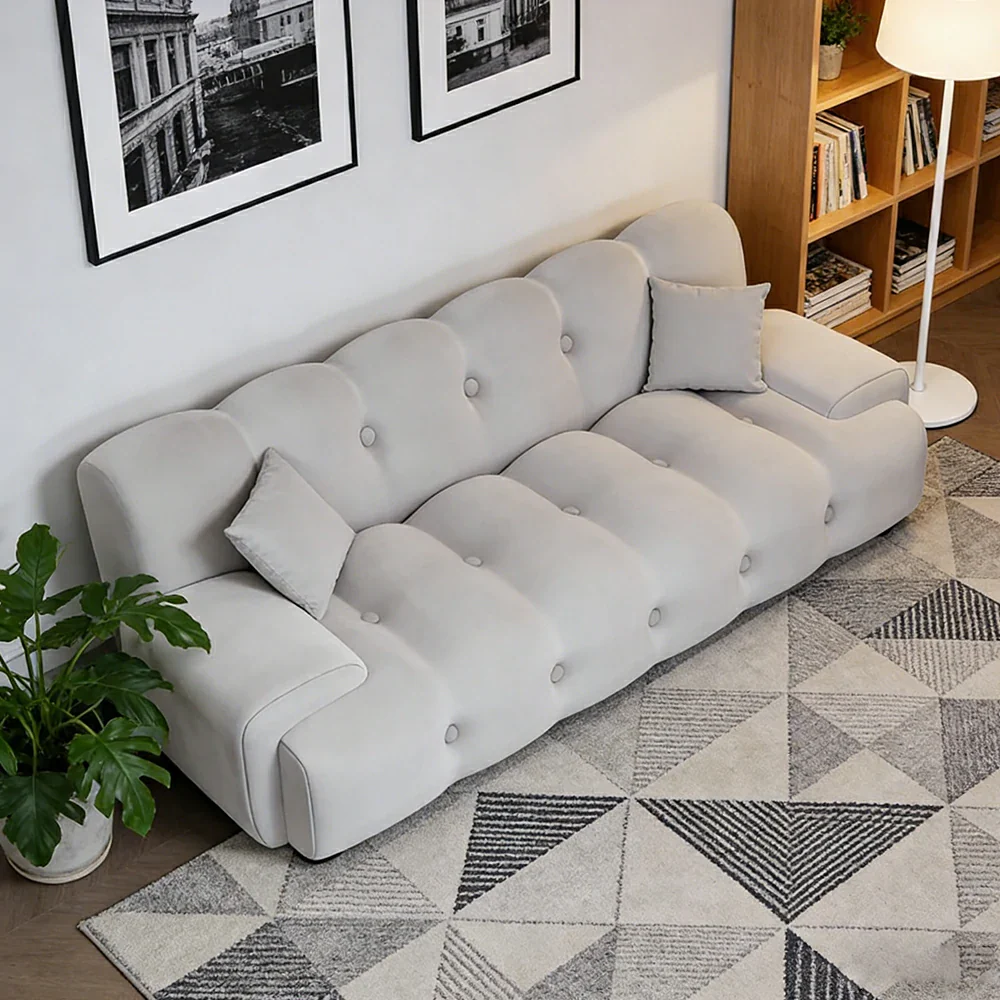 LIVARA 160/180cm Sofa Bed, 3-Position Adjustable Backrest, Milk Velvet Upholstery, High-Density Foam, Hidden Support Legs - Grey - Image 4