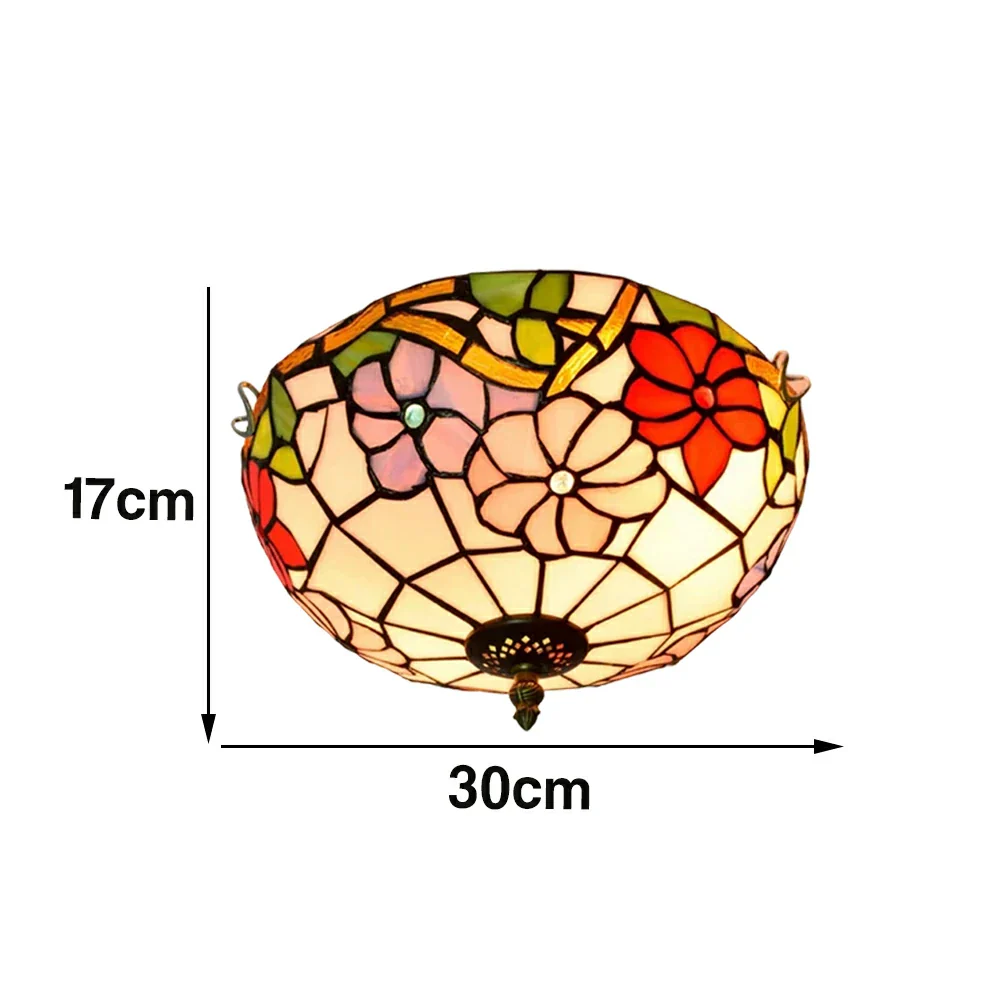 LIVARA Morning Glory Stained Glass Ceiling Light Handcrafted Vintage Ambient Lighting 30/40cm Living Room Bedroom Dining - Image 6