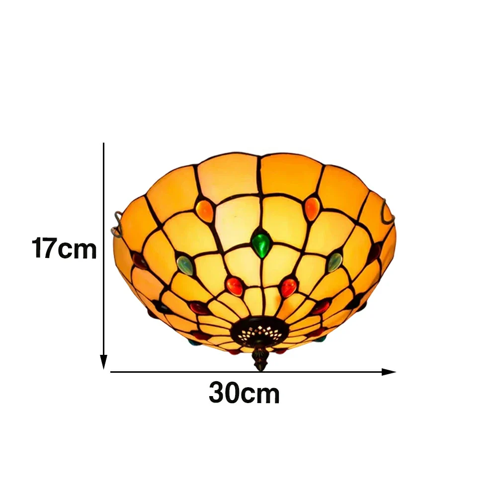 LIVARA Colorful Bead Stained Glass Ceiling Light Handcrafted Vintage Ambient Lighting 30/40cm Living Room Bedroom Dining - Image 7