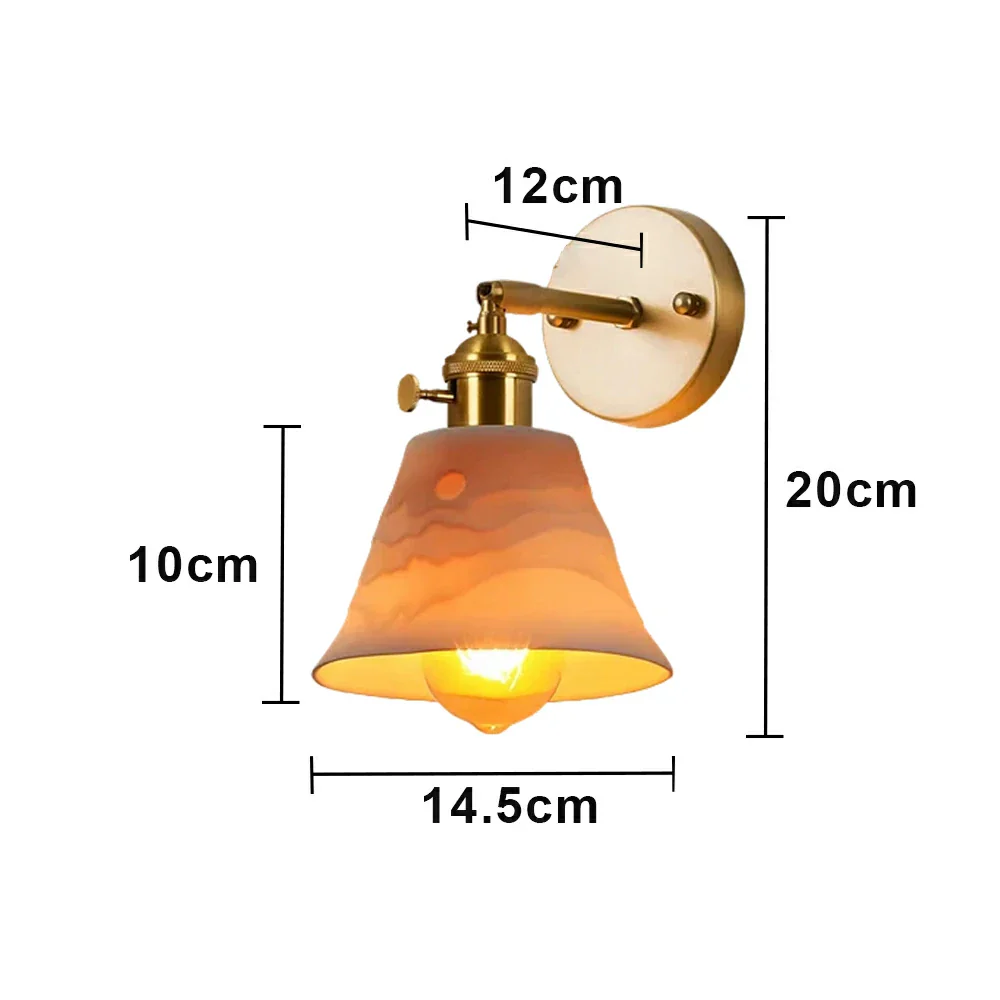 LIVARA Vintage Wall Light 40W Edison Bulb Layered Mountain Design Straight Rod Brass Structure for Bedroom Hallway Living Room - Image 6