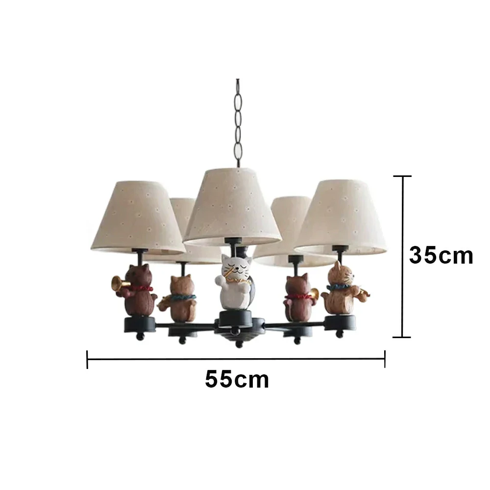 LIVARA Vintage Chandelier LED Bulb Included Fabric Shade Elegant Style for Bedroom Dining Living Room - Black - Image 6