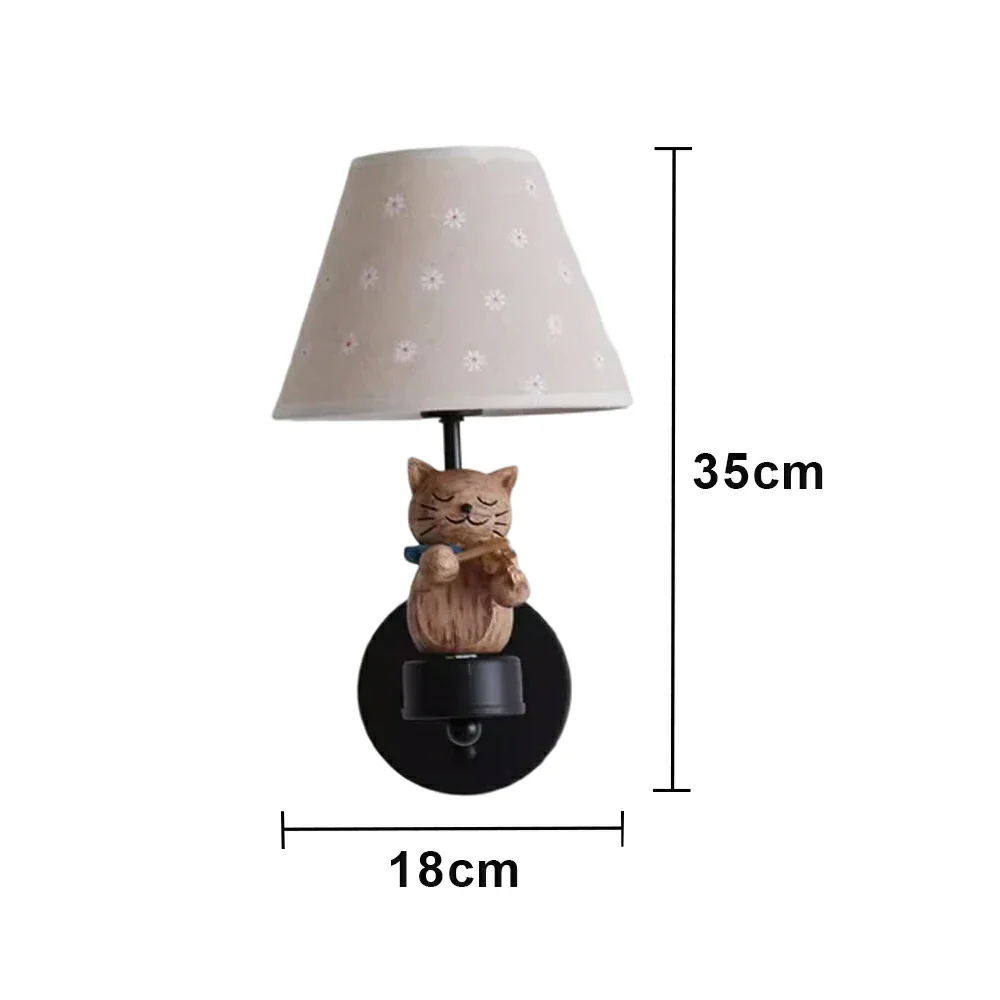 LIVARA Vintage Wall Light Violin Design LED Bulb Included Fabric Shade Elegant Style for Bedroom Hallway Living Room - Black - Image 6
