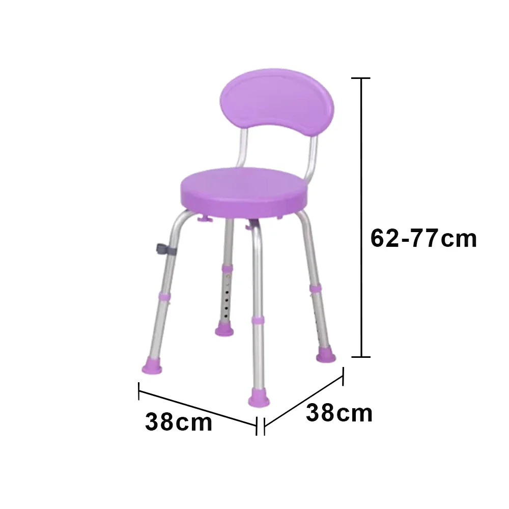 LIVARA 360-Degree Swivel Shower Chair Adjustable Height Anti-Slip Base Durable PE Seat for Elderly Disabled Home Bathroom Use - Image 6