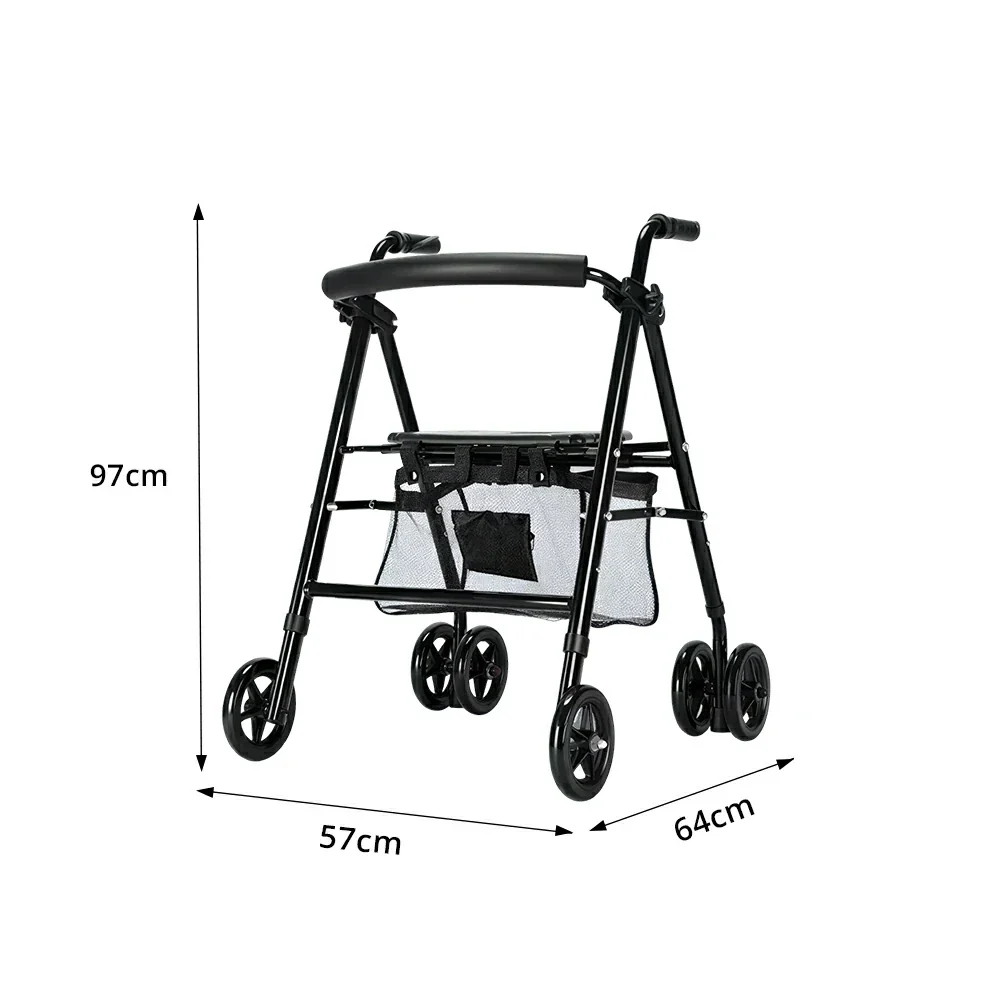 LIVARA Multifunctional Walker with Lightweight Aluminium Frame and Foldable Seat for Elderly Home and Outdoor Support - Image 8