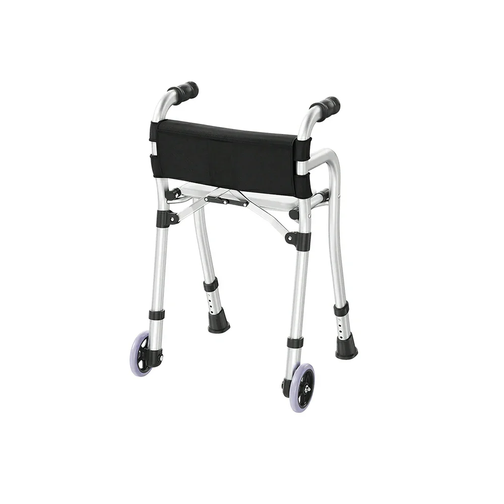 LIVARA Lightweight Wheeled Walker with Aviation Aluminium Frame and Quick Fold for Elderly Home and Outdoor Support