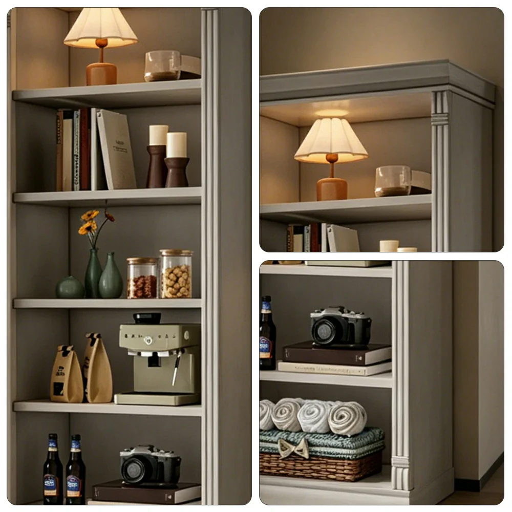 LIVARA Bookshelf Cabinet - Solid Wood Open Storage Bookcase 210cm Study Living Room Display 80cm - White - Image 3