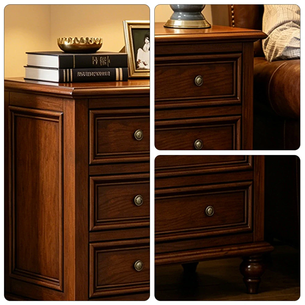 LIVARA Solid Wood 3 Drawer Chest with Large Storage American Style Cabinet for Living Room Bedroom Entryway - Image 3