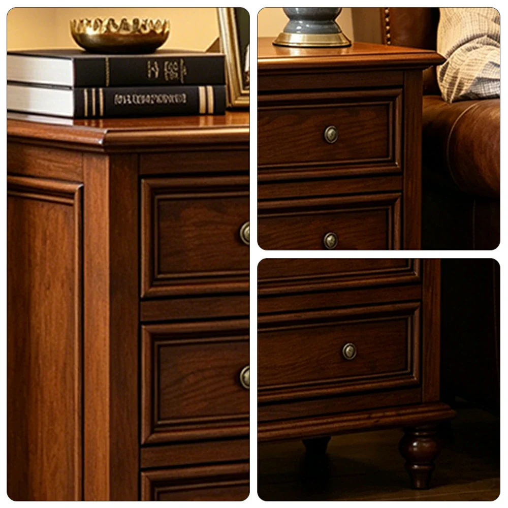 LIVARA Solid Wood 4 Drawer Chest with Large Storage American Style Cabinet for Living Room Bedroom Entryway - Image 3