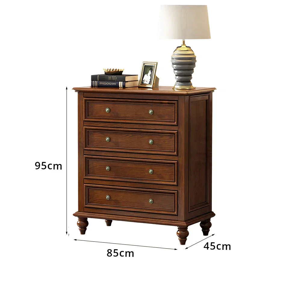 LIVARA Solid Wood 4 Drawer Chest with Large Storage American Style Cabinet for Living Room Bedroom Entryway - Image 6