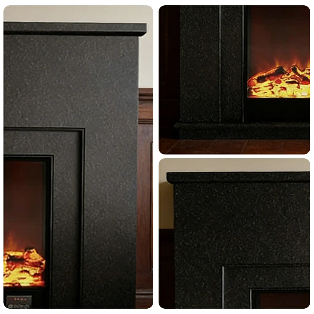 LIVARA Vintage Fireplace Mantel Surround Decorative Mantel Shelf Solid Spruce Wood HDF Panels Carved Design Living Room Feature - Black - Image 3