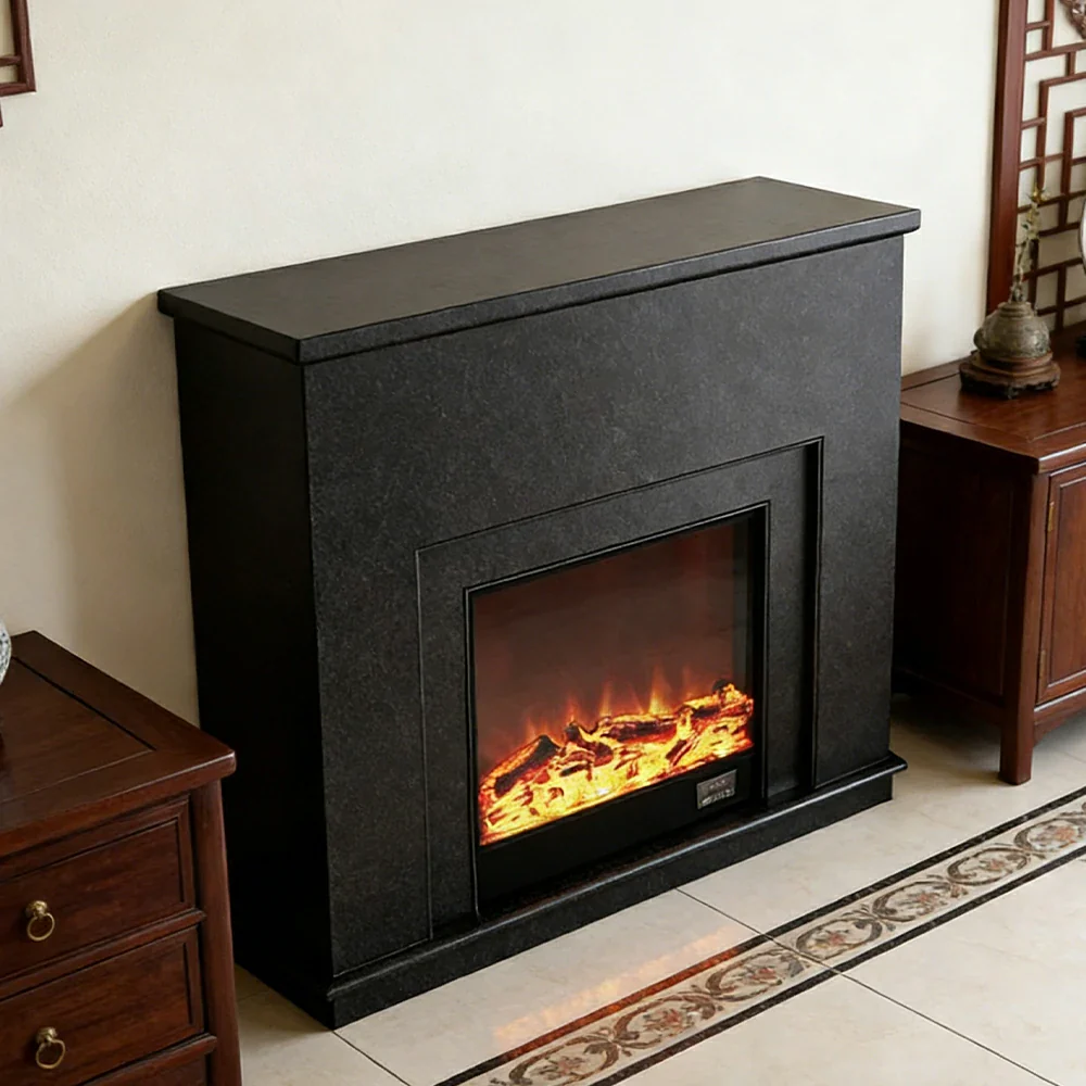 LIVARA Vintage Fireplace Mantel Surround Decorative Mantel Shelf Solid Spruce Wood HDF Panels Carved Design Living Room Feature - Black - Image 4