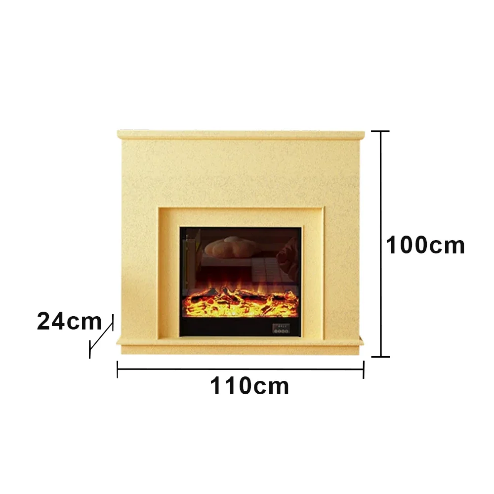 LIVARA Vintage Fireplace Mantel Surround Decorative Mantel Shelf Solid Spruce Wood HDF Panels Carved Design Living Room Feature - Yellow - Image 5