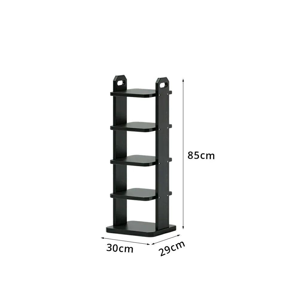 LIVARA 5 Tier Solid Wood Shoe Rack Space Saving Narrow Storage Shelf for Entryway Small Spaces - Black - Image 6