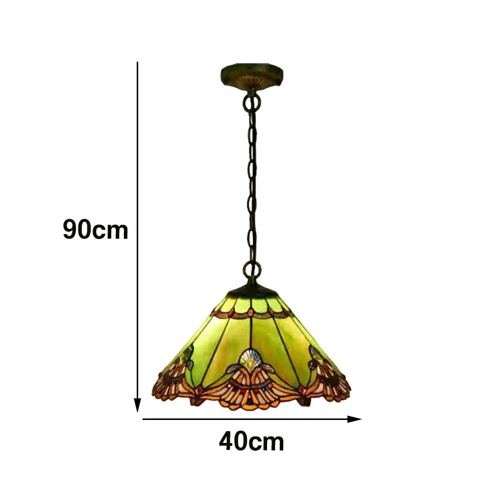 LIVARA Green Fern Pattern Pendant Light European Vintage Hanging Lamp Adjustable Chain Ceiling Light for Dining Room Living Room - Image 6