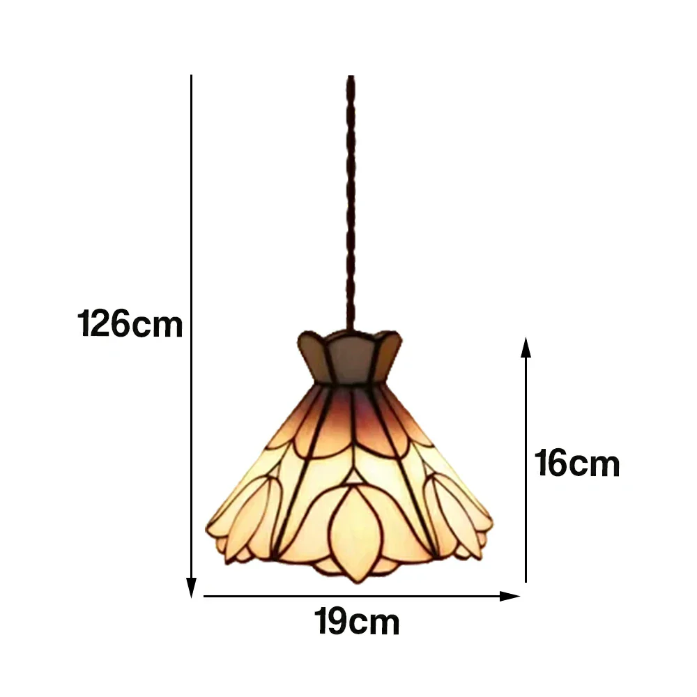 LIVARA Pink Tulip Pattern Pendant Light Minimalist Hanging Lamp Floral Shade E27 Ceiling Light for Bedroom Bedside Dining Area - Image 6