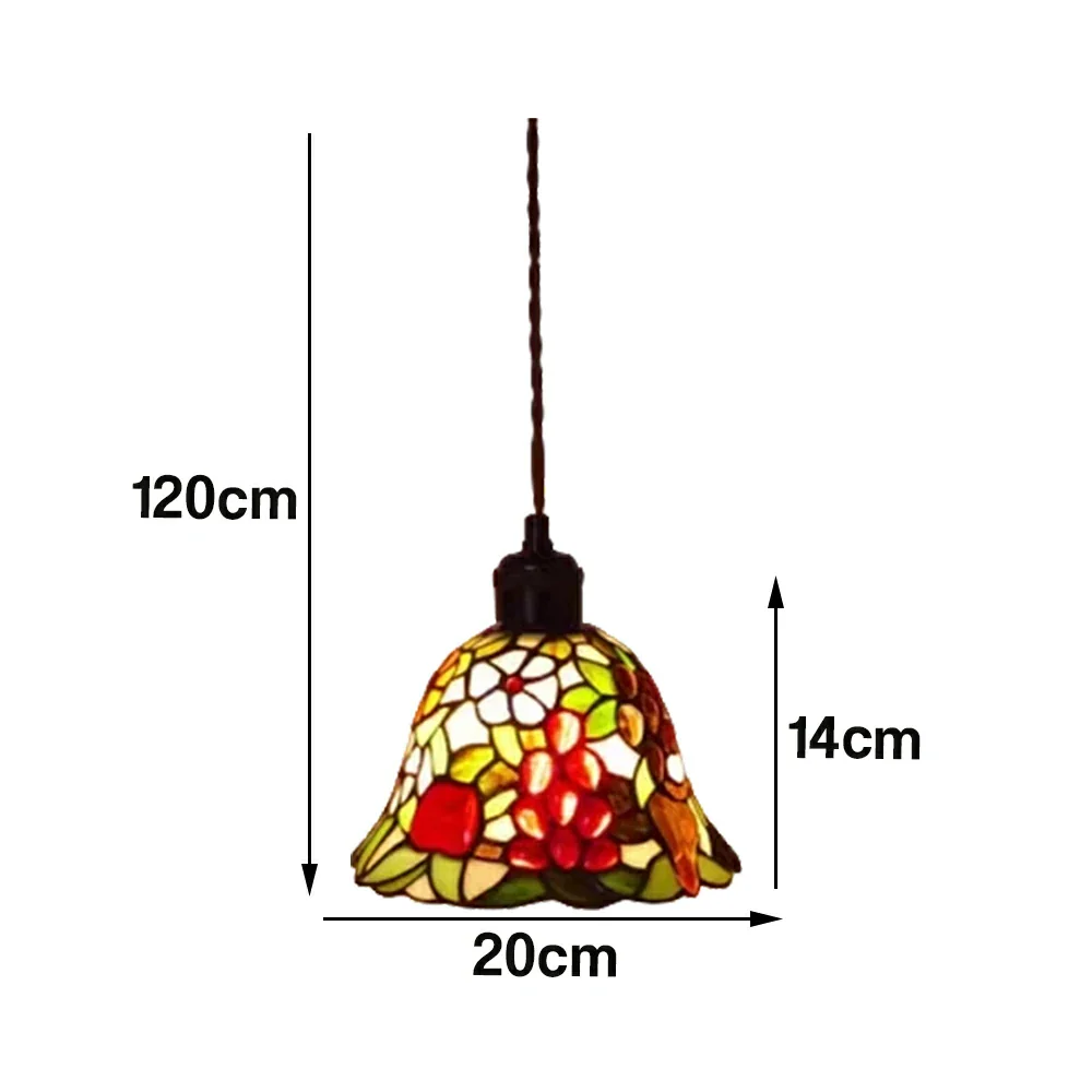 LIVARA Crystal Grape Pattern Pendant Light Minimalist Hanging Lamp Floral Shade E27 Ceiling Light for Bedroom Bedside Dining Area - Image 6