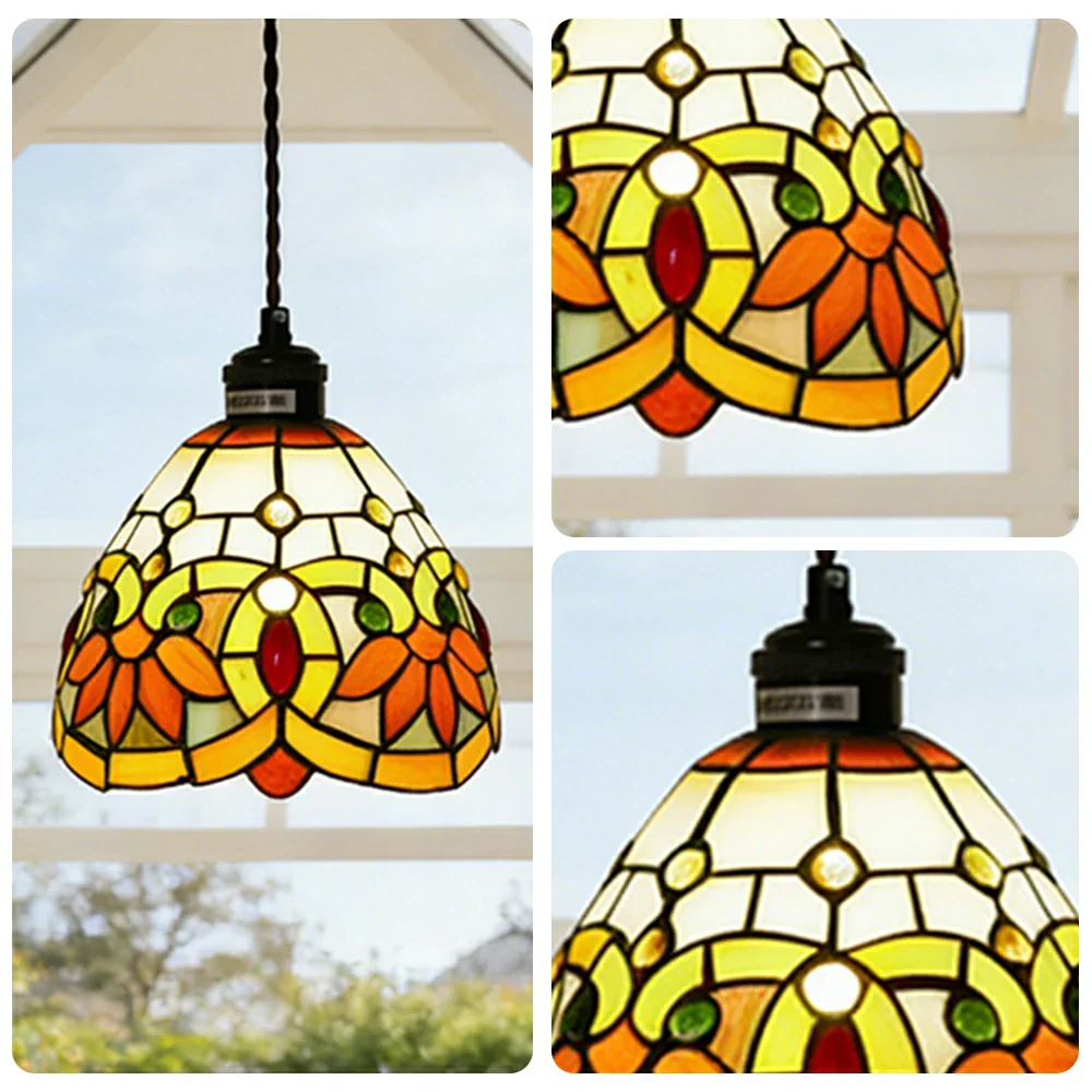 LIVARA Yellow Floral Pattern Pendant Light Minimalist Hanging Lamp Floral Shade E27 Ceiling Light for Bedroom Bedside Dining Area - Image 3
