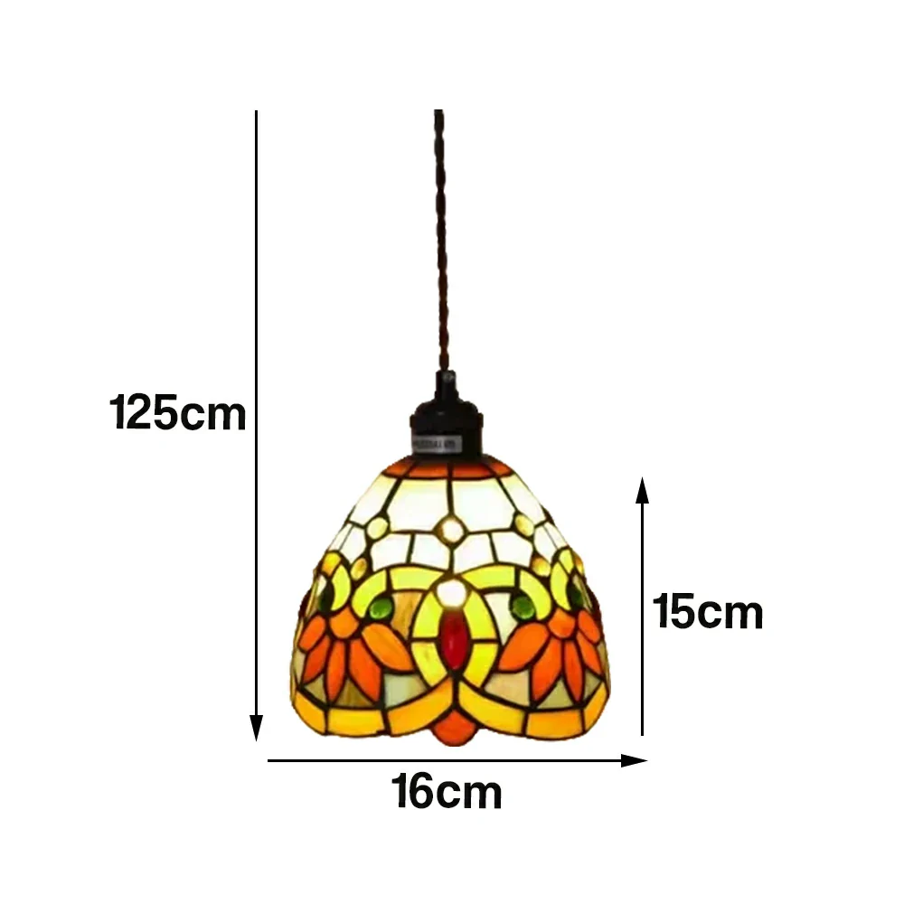 LIVARA Yellow Floral Pattern Pendant Light Minimalist Hanging Lamp Floral Shade E27 Ceiling Light for Bedroom Bedside Dining Area - Image 6