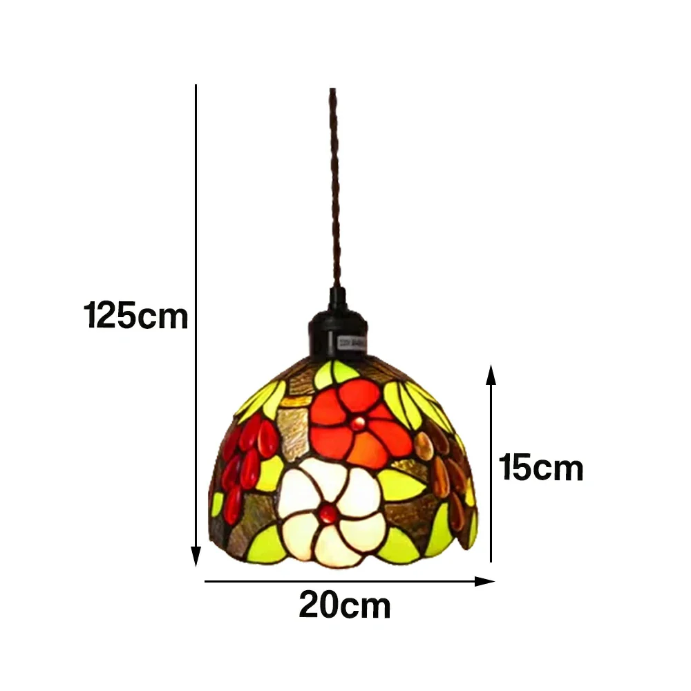 LIVARA Grape & Rose Pattern Pendant Light Minimalist Hanging Lamp Floral Shade E27 Ceiling Light for Bedroom Bedside Dining Area - Image 6