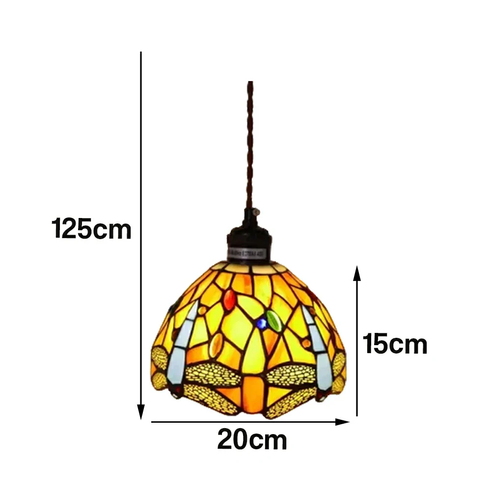 LIVARA Deep Red Dragonfly Pattern Pendant Light Minimalist Hanging Lamp Floral Shade E27 Ceiling Light for Bedroom Bedside Dining Area - Image 6