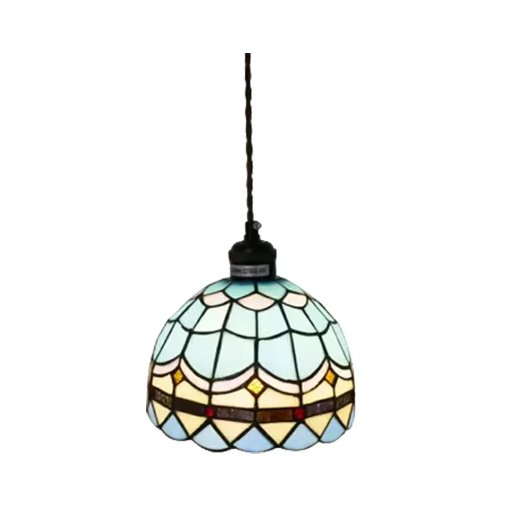 LIVARA Multicolor Pendant Light Minimalist Hanging Lamp 20cm Floral Shade E27 Ceiling Light for Bedroom Bedside Dining Area