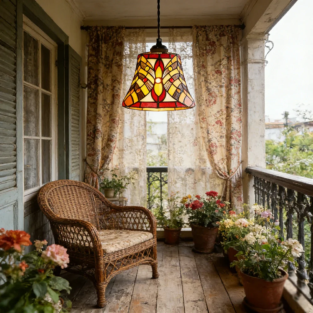LIVARA Totem Pattern Pendant Light Minimalist Hanging Lamp Floral Shade E27 Ceiling Light for Bedroom Bedside Dining Area - Image 2