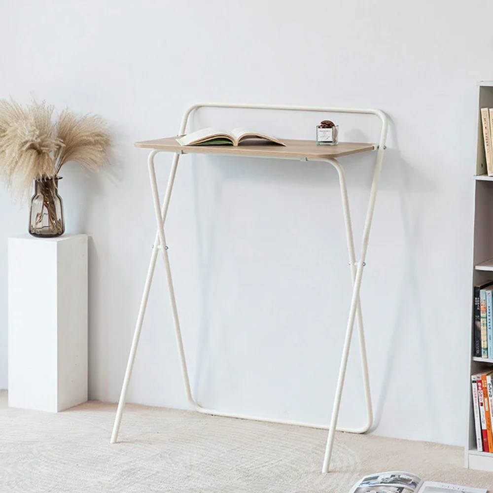 LIVARA Standing Desk Table - Ergonomic 98cm Height, Iron Frame with MDF Wood Top, 19mm Reinforced Steel Tubes, Compact Balcony Workstation - White - Image 2