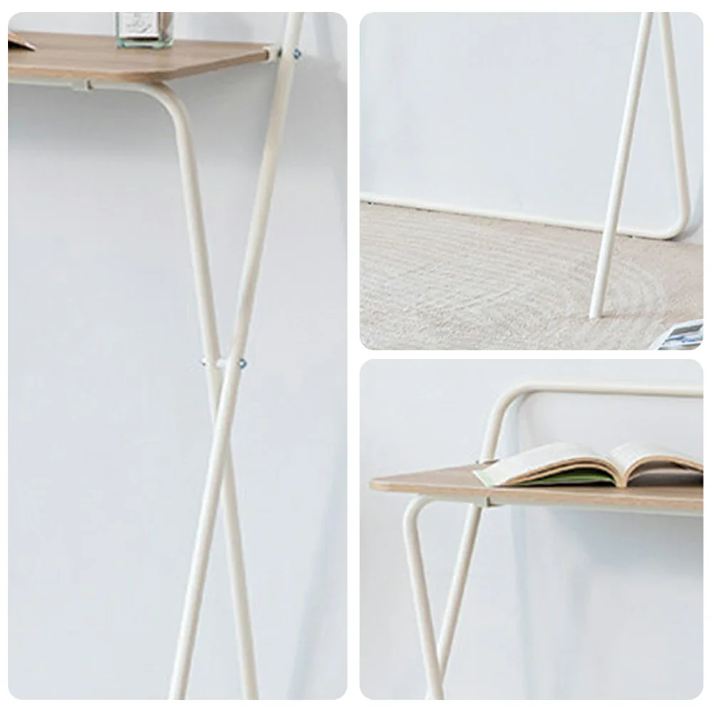 LIVARA Standing Desk Table - Ergonomic 98cm Height, Iron Frame with MDF Wood Top, 19mm Reinforced Steel Tubes, Compact Balcony Workstation - White - Image 3