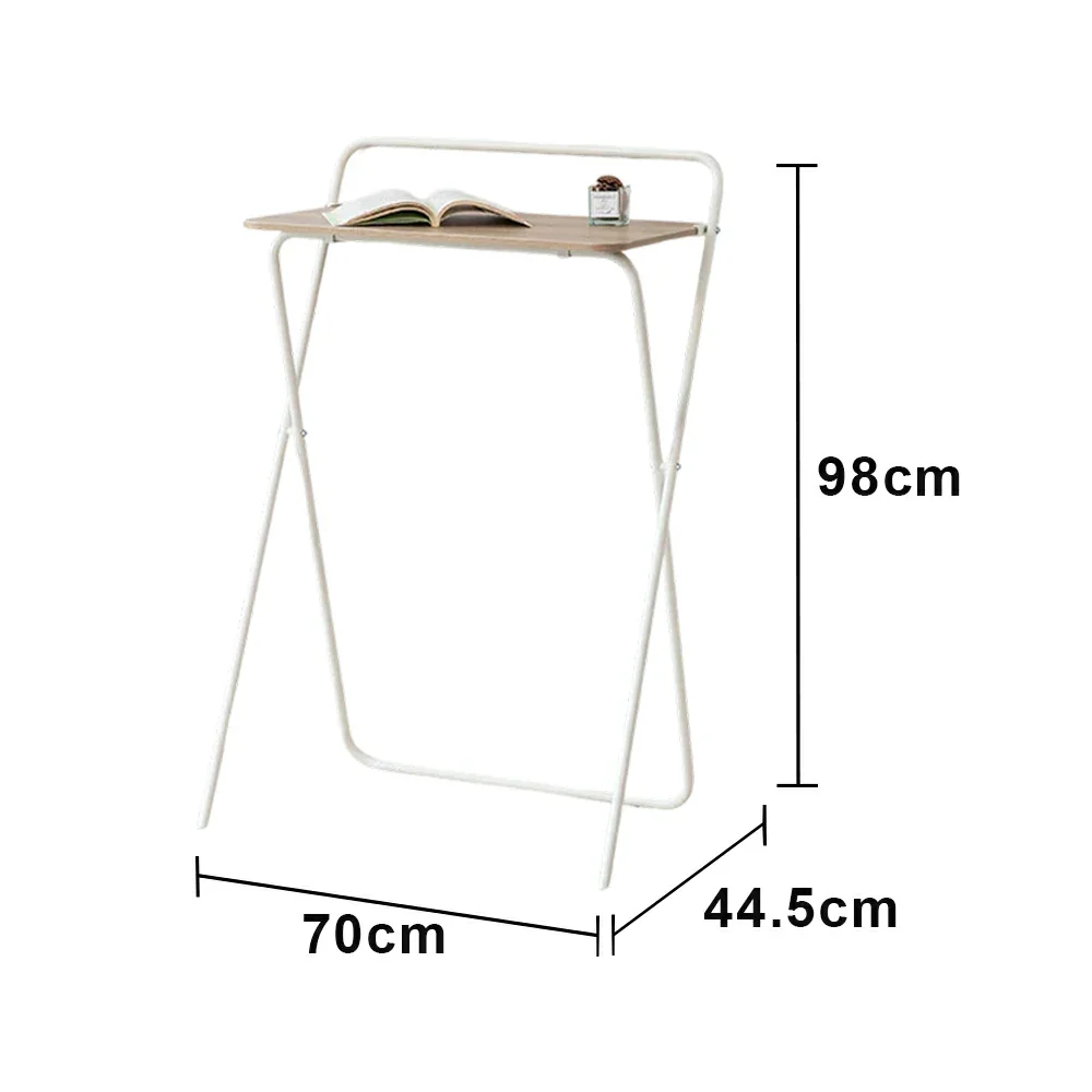 LIVARA Standing Desk Table - Ergonomic 98cm Height, Iron Frame with MDF Wood Top, 19mm Reinforced Steel Tubes, Compact Balcony Workstation - White - Image 5