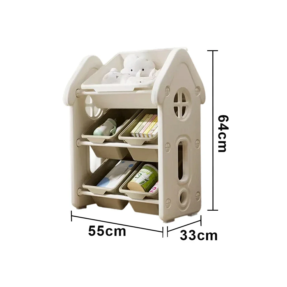 LIVARA Storage Organiser Multi-Tier Design Strong Load-Bearing Structure Anti-Drop Stable Freestanding Storage - Khaki - Image 5