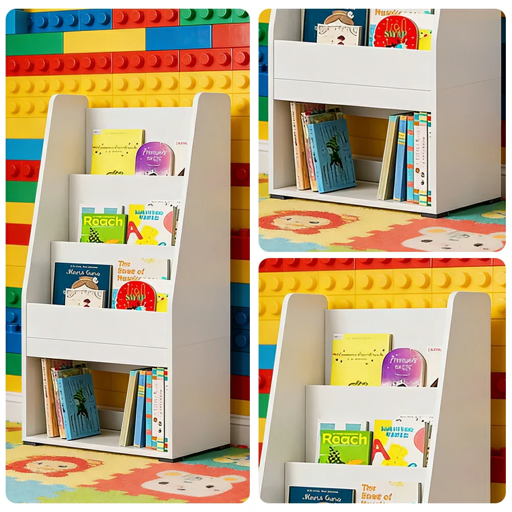 LIVARA Kids Solid Wood Book Display Shelf - Front-Facing Picture Book Rack, Large Capacity Storage for Playroom & Bedroom - White - Image 3