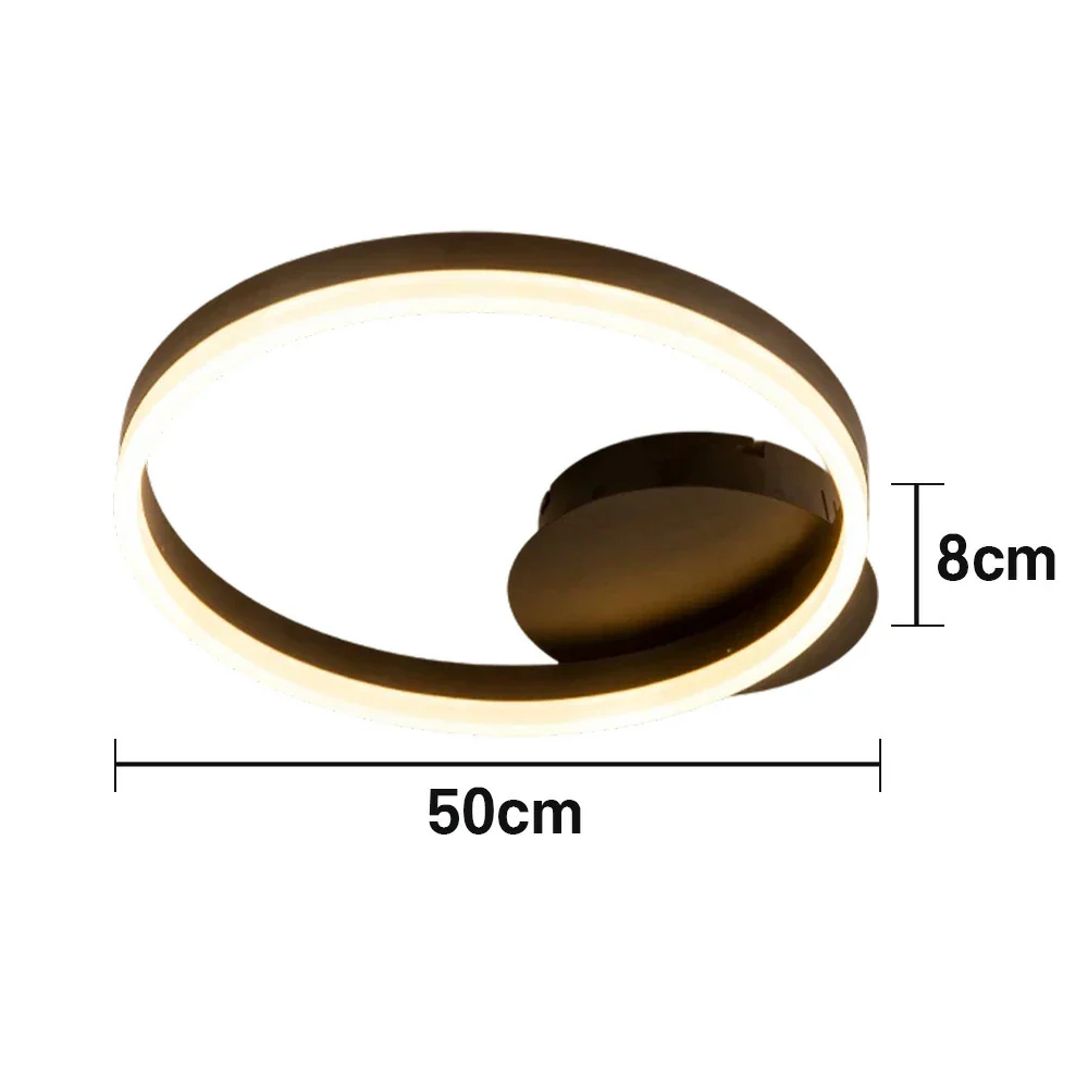 LIVARA Modern Single-Ring LED Ceiling Light 40/50cm Natural Light, Brushed Aluminum Frame & Acrylic Shade Flush Mount Lamp for Living Room Bedroom - Image 5