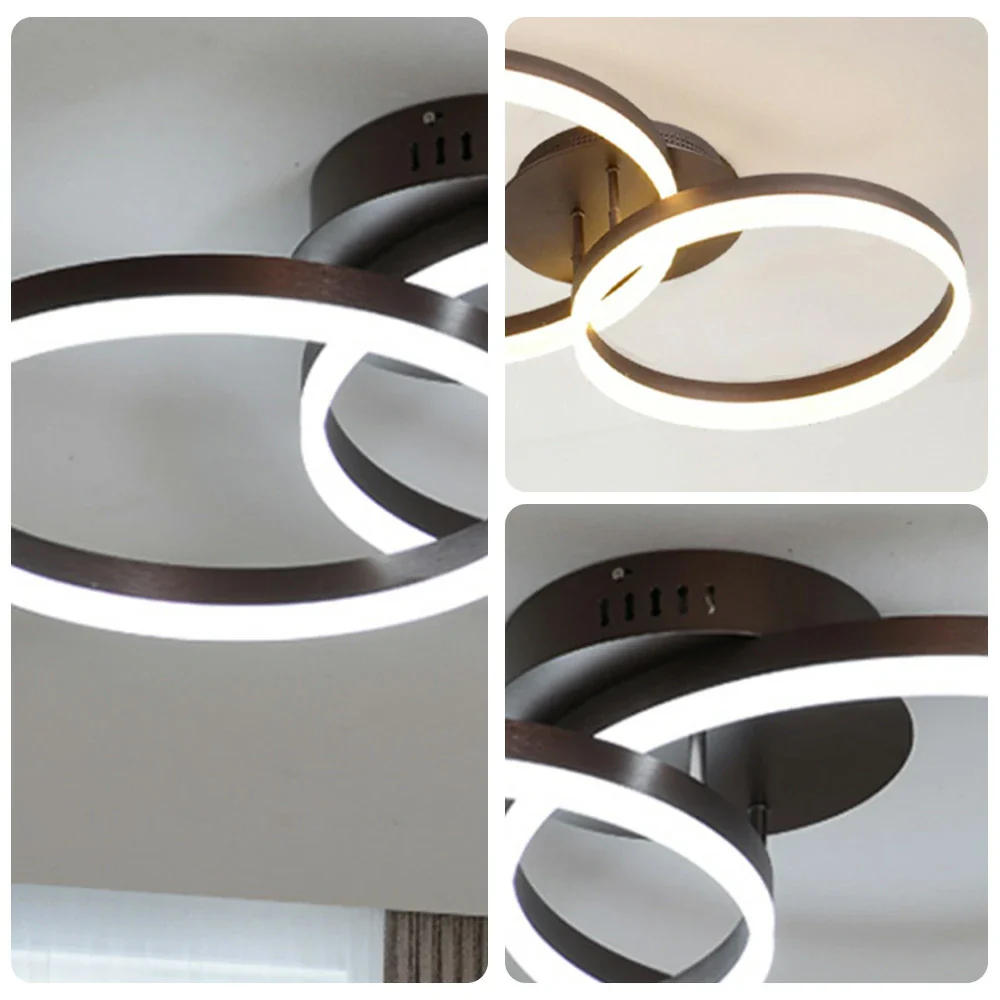 LIVARA Modern Double-Ring LED Ceiling Light 30/40/50cm Natural Light, Aluminum Frame & Acrylic Shade Flush Mount Lamp - Image 13