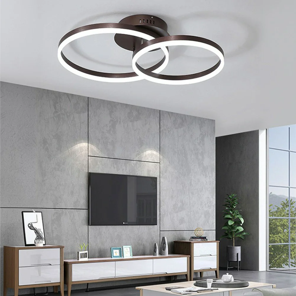 LIVARA Modern Double-Ring LED Ceiling Light 30/40/50cm Natural Light, Aluminum Frame & Acrylic Shade Flush Mount Lamp - Image 2