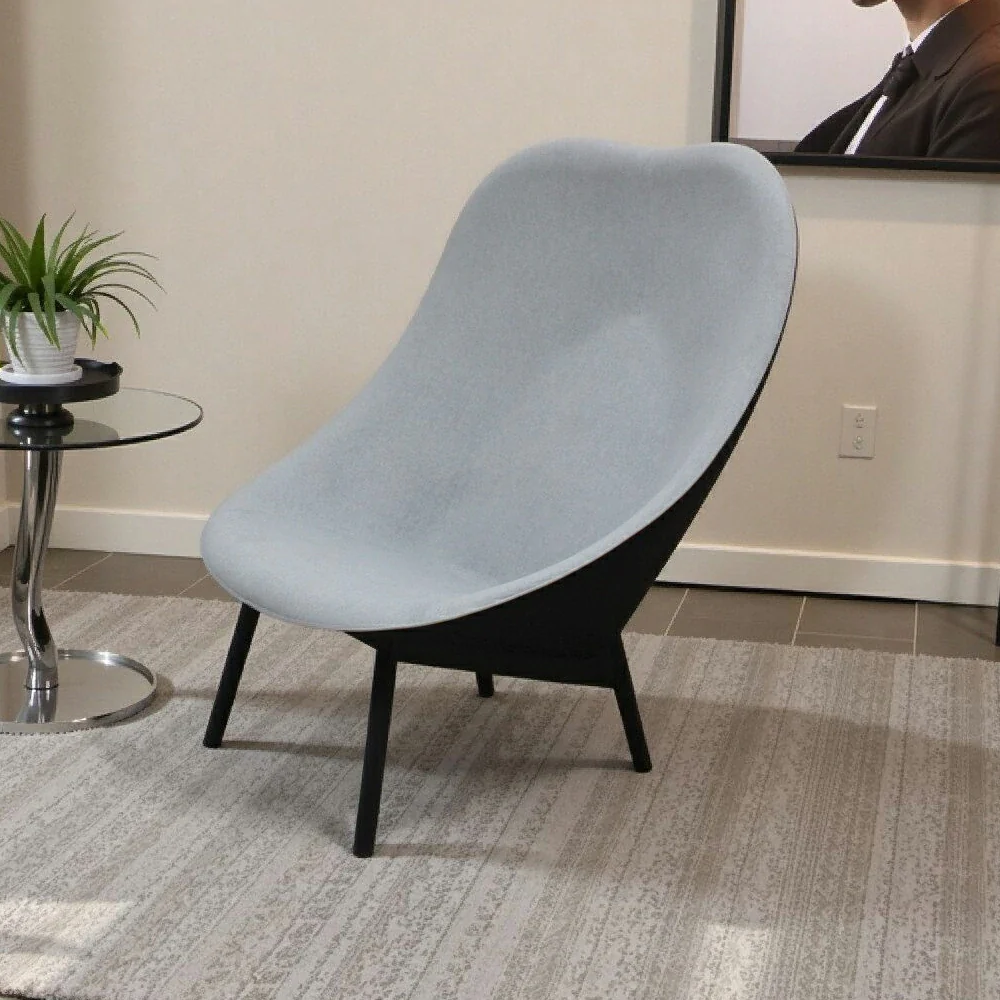 LIVARA Accent Armchair - Ergonomic Contoured Design - Reinforced Solid Wood Frame - Premium Fabric Upholstery for Modern Living Spaces - Grey - Image 4