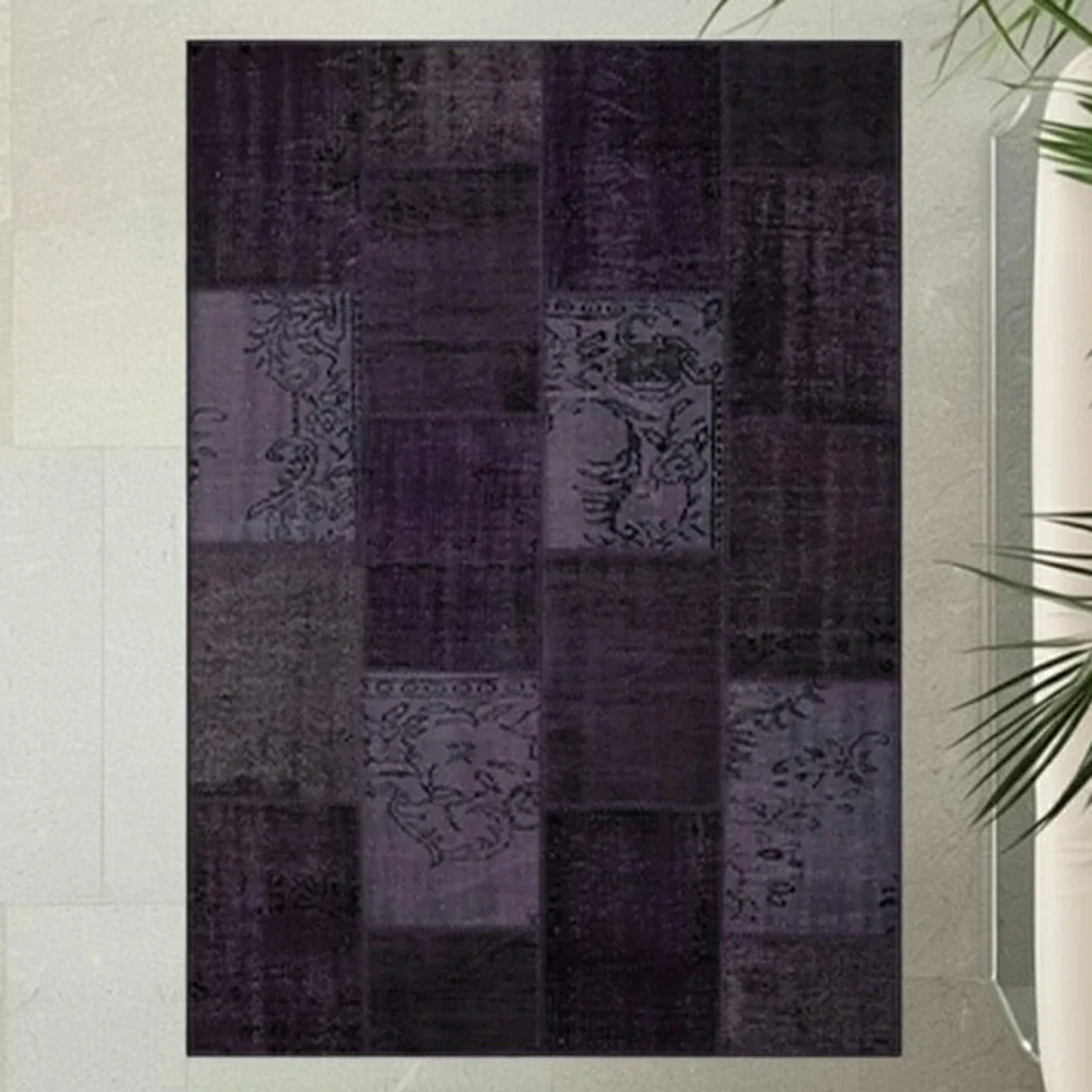 LIVARA 160/200cm Elegant Vintage Loop-Pile Rug - Waterproof, Stain-Resistant, Anti-Static, Soft & Durable, Easy-Clean Design - Purple - Image 3