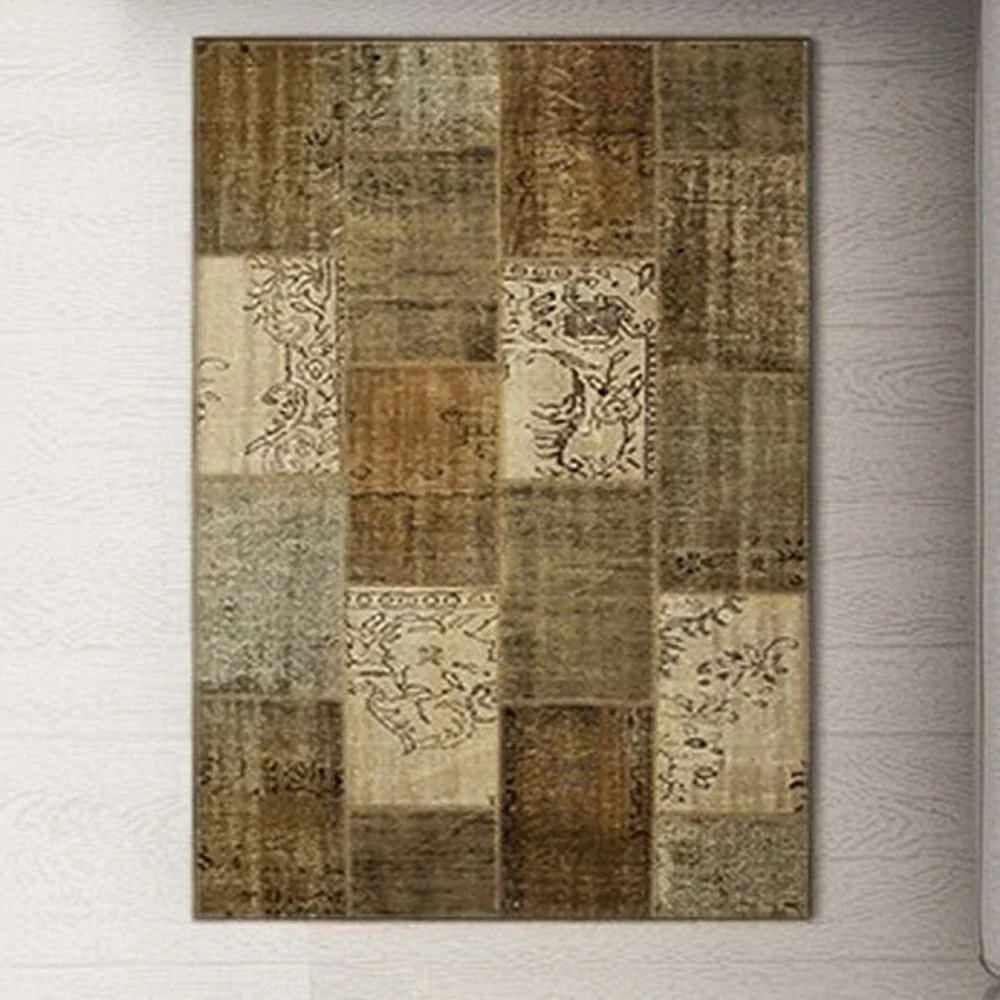 LIVARA 160/200cm Elegant Vintage Loop-Pile Rug - Waterproof, Stain-Resistant, Anti-Static, Soft & Durable, Easy-Clean Design - Brown - Image 3