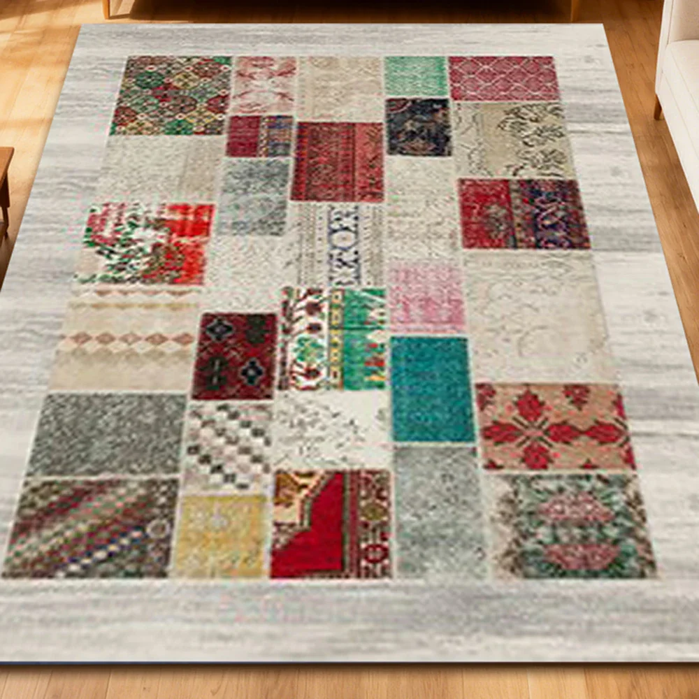 LIVARA 160/200cm Loop-Pile Rug - Upgraded Non-Slip Eco Cotton-Latex Backing - Waterproof, Stain-Resistant, Soft & Durable - Light Grey - Image 3
