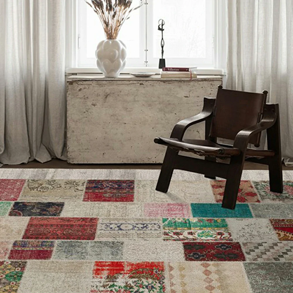 LIVARA 160/200cm Loop-Pile Rug - Upgraded Non-Slip Eco Cotton-Latex Backing - Waterproof, Stain-Resistant, Soft & Durable - Light Grey - Image 4
