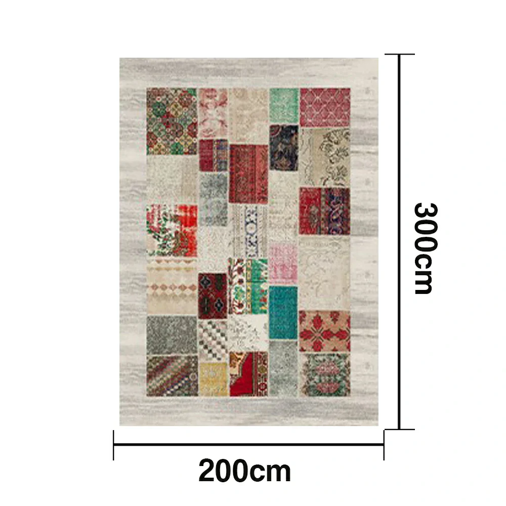 LIVARA 160/200cm Loop-Pile Rug - Upgraded Non-Slip Eco Cotton-Latex Backing - Waterproof, Stain-Resistant, Soft & Durable - Light Grey - Image 6